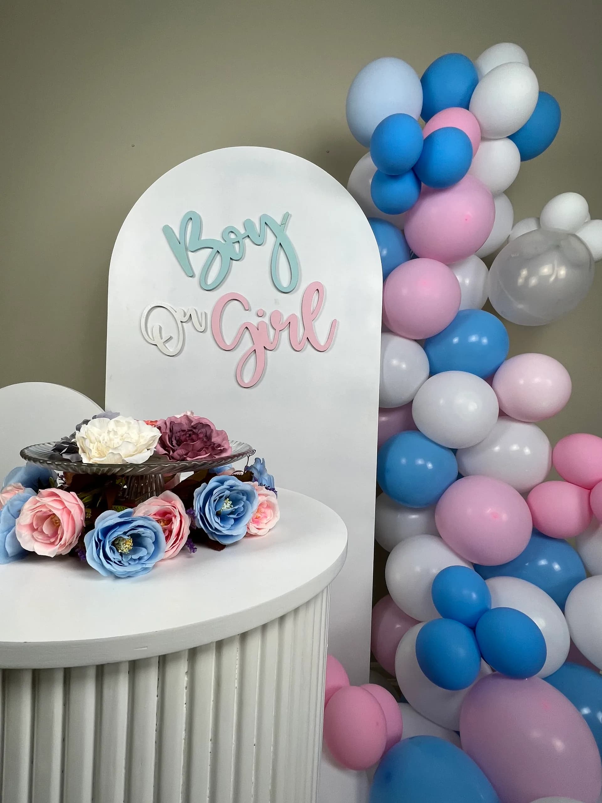 Décor baby shower Sareine Craft avec ambiance délicate et féminine.